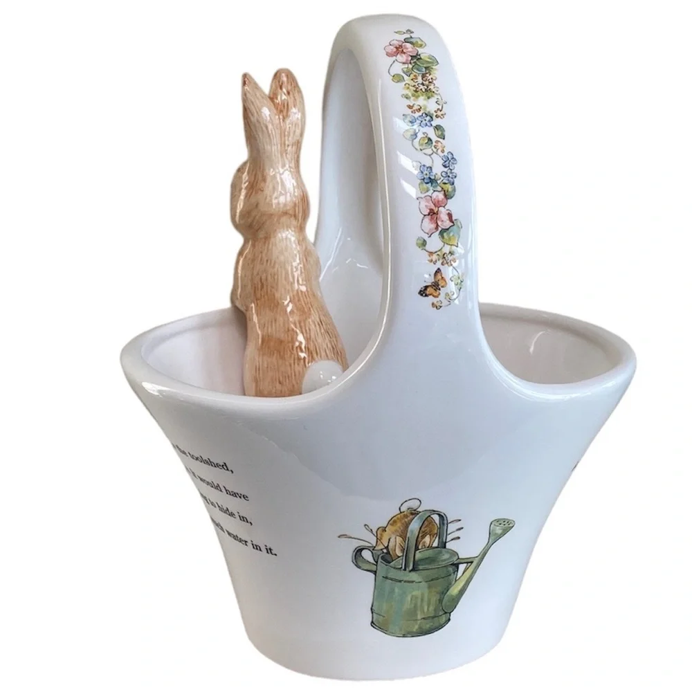 Vintage Beatrix Potter Easter Basket Bunny Rabbit Collectibles Floral Teleflora